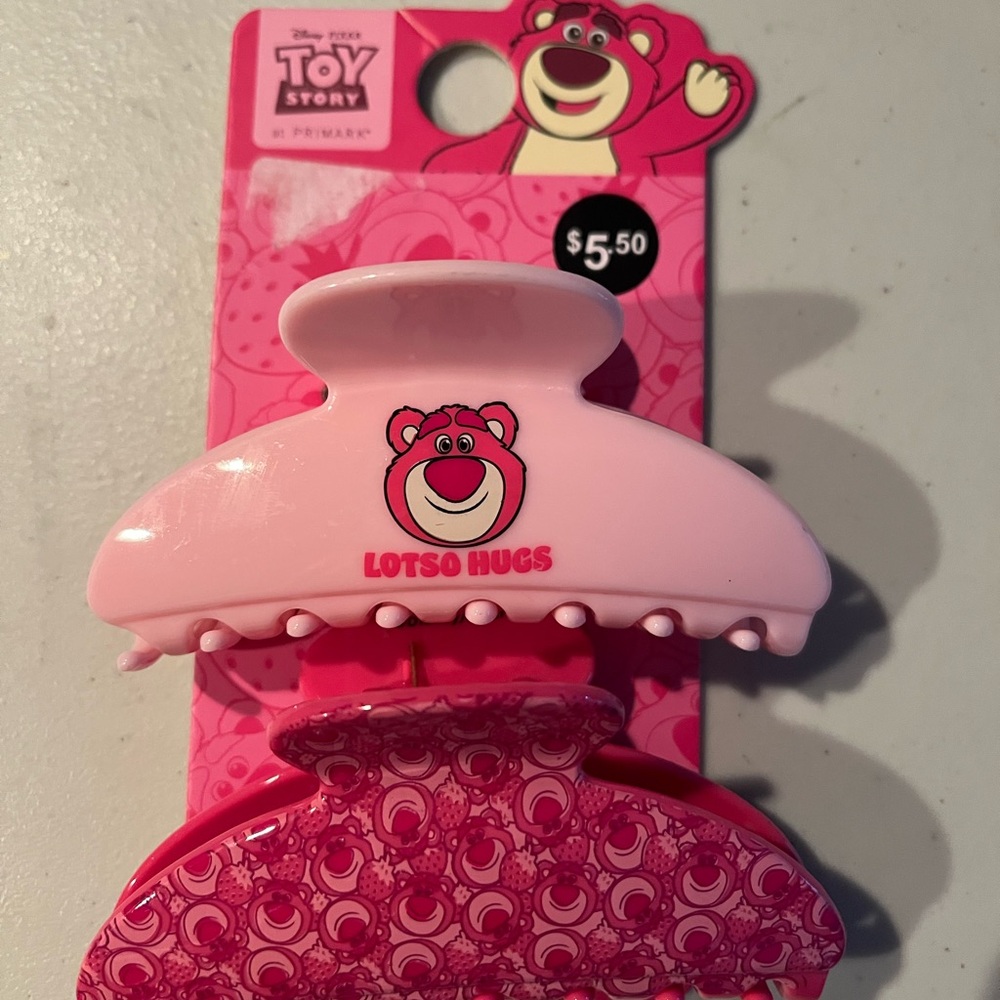 2 Lotso Hugs Hair Clip - Pink. Toy Story